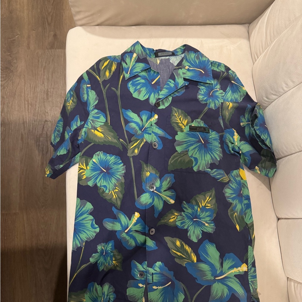 Prada Floral Blue Hawaiian Shirt